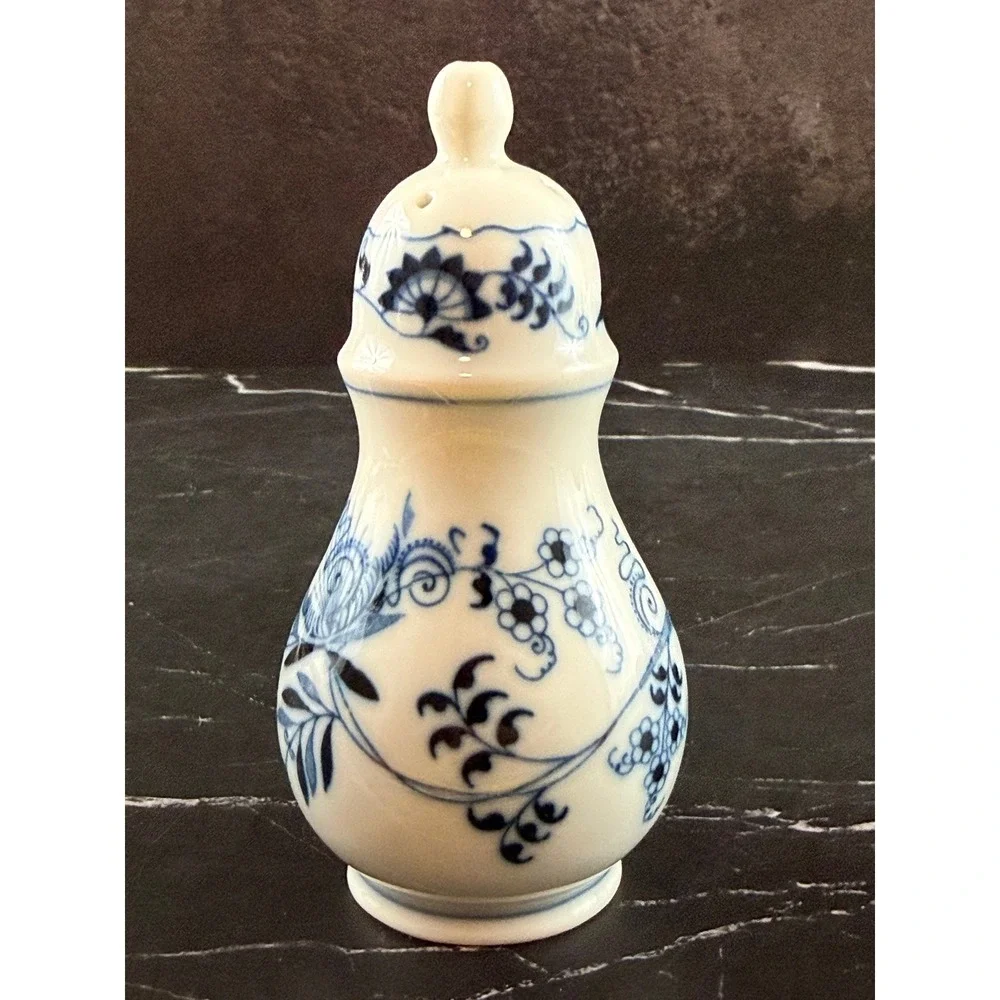 VTG Blue Danube Blue Onion Pattern Pepper Shaker Rectangle Stamp 5in